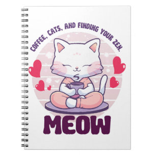 Meditationskatt - Kawaii katt Anteckningsbok