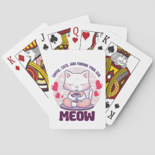 Meditationskatt - Kawaii katt Casinokort