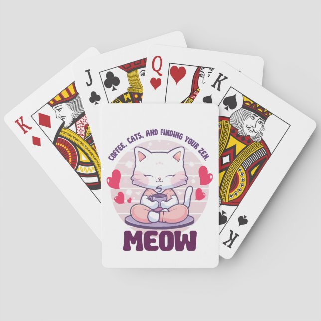 Meditationskatt  - Kawaii katt  Casinokort (Baksidan)