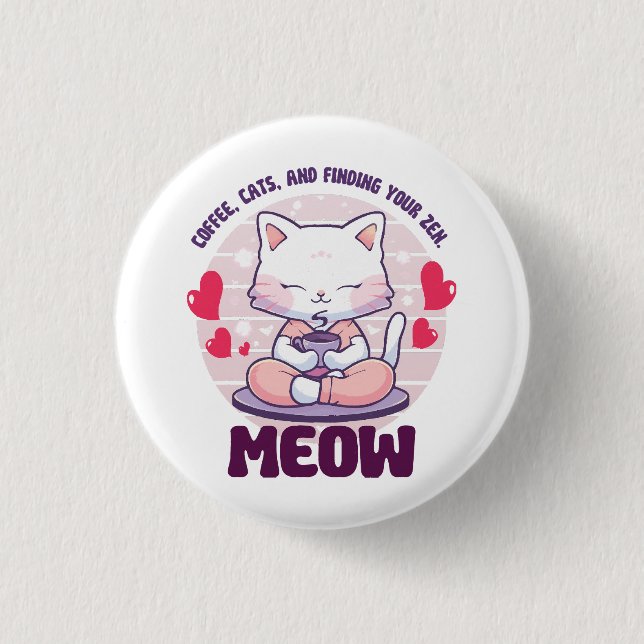 Meditationskatt  - Kawaii katt  Knapp (Framsida)