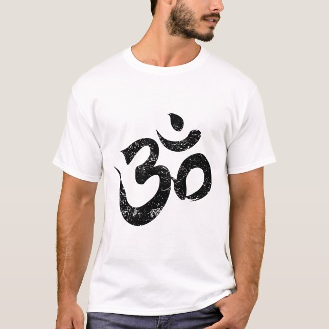 Meditationskjorta Orange Tee Andlig Indisk Yoga  (Framsida)