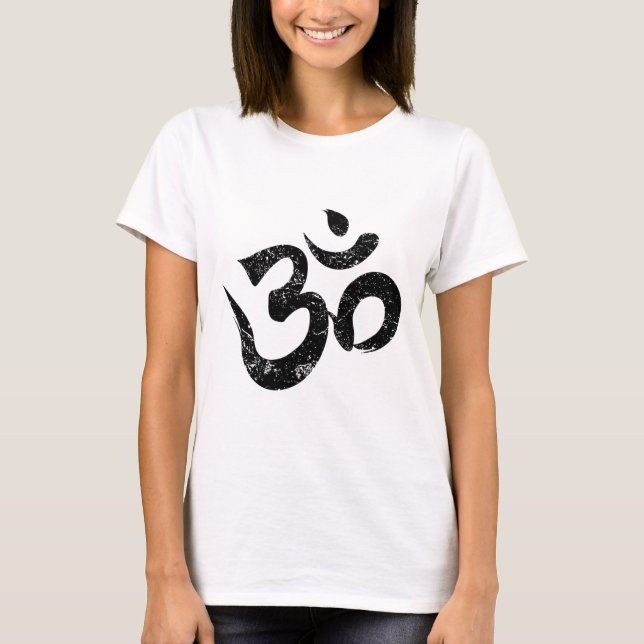 Meditationskjorta Orange Tee Andlig Indisk Yoga  (Framsida)