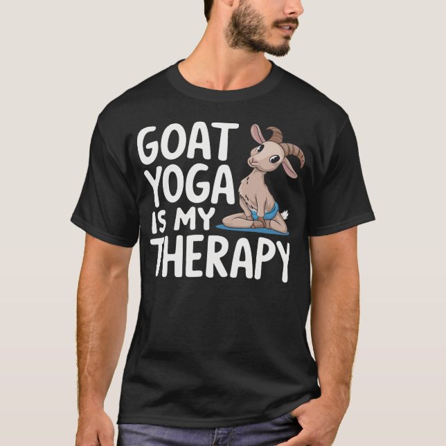 Meditationsklass Djurälskare Rolig Get T Shirt (Framsida)