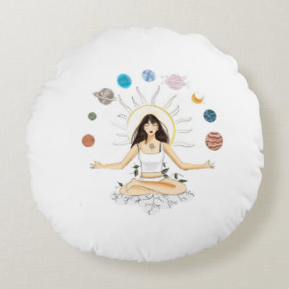 Meditationskonst Rund Kudde