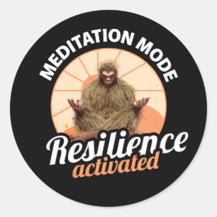Meditationsläge Bigfoot Motståndskraft Aktiverad Runt Klistermärke
