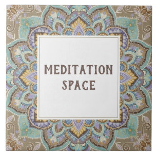 Meditationsrums namnskylt Mandala Kakelplatta