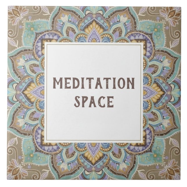 Meditationsrums namnskylt Mandala Kakelplatta (Framsidan)