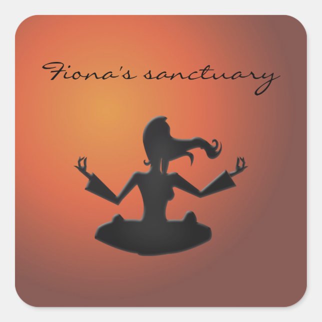meditationsskydd fyrkantigt klistermärke (Framsida)