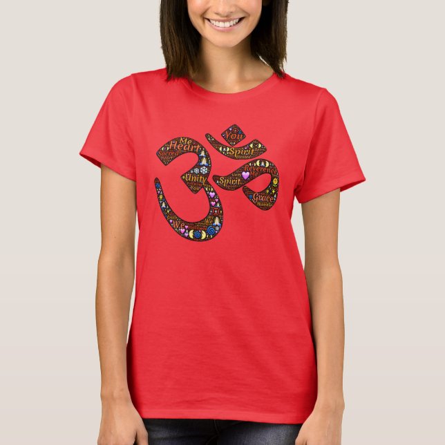 Meditationssymbol, färgstark emoji-dekorerad desig tee (Framsida)