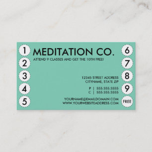meditationstansmaskinkort lojalitetskort