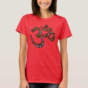 Meditationsymbol, färgrik emoji-dekorerad design tee