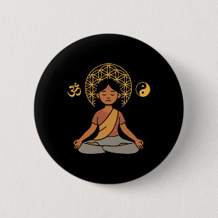 Meditationsyoga Om-symbol Sakral geometri Yin Yang Knapp
