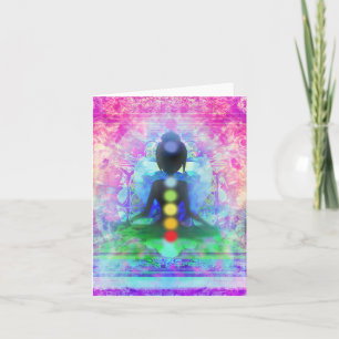 MeditationYoga noterar kortet Kort
