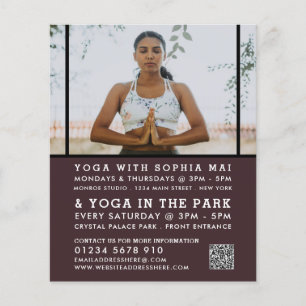 Meditativ posture, reklam i Yoga-klass Flygblad