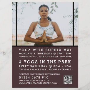 Meditativ ställning, yogaklassreklam reklamblad