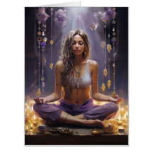 Meditativ Yogaflicka, Kristaller Ametist Födelseda