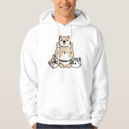 Meditativ Zen-Katt med Handprotes Hoodie