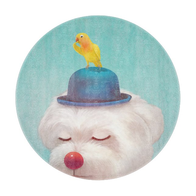 Meditative Clown Hund Porträtt (Framsidan)