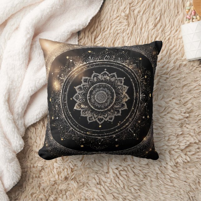 Meditative Mandala Pillow for Inner Peace Kudde (Filt)