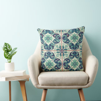 Meditative Mönster: Azulejo Tranquilitet Kudde