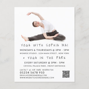 Meditative Posture Porträtt Yoga-klassreklam Flygblad