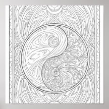 Meditativt mönsterkonst: Yin Yang-helig geometri