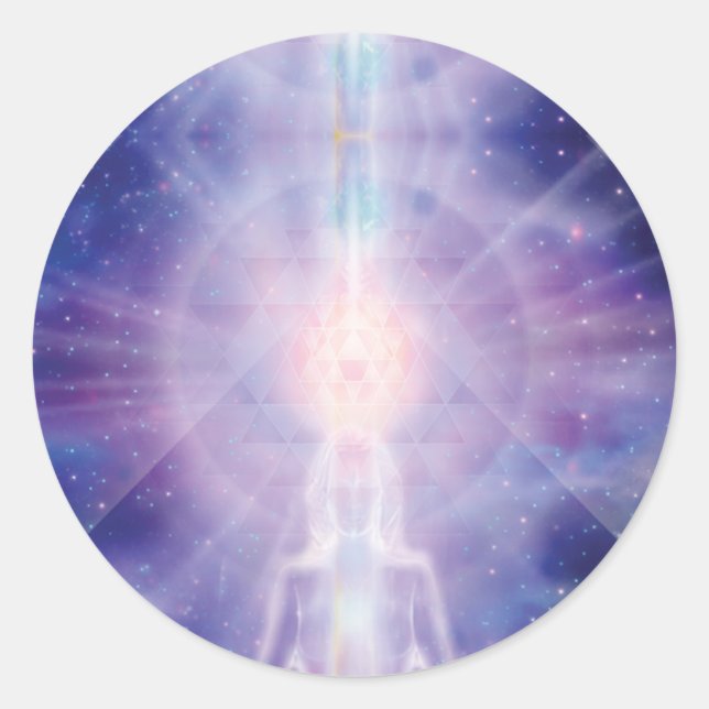 Meditator Runt Klistermärke (Framsida)