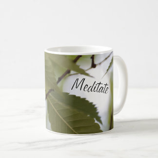 Méditer sur la nature vert jardin feuille belle kaffemugg