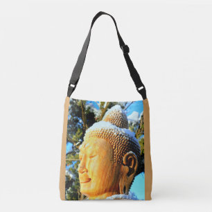 meditera buddha ansikte buddha axelväska