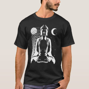 Meditera Buddha i Yin Yang Stil med dag och N T Shirt
