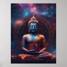 Meditera Buddha med Mandala Poster