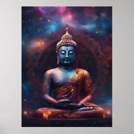 Meditera Buddha med Mandala Poster