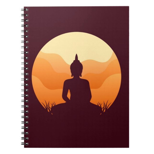 Meditera Buddha Sunset Notebook Anteckningsbok (Framsidan)