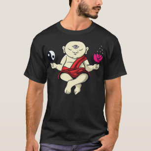 Meditera buddistisk Munk Zen Buddha om T Shirt