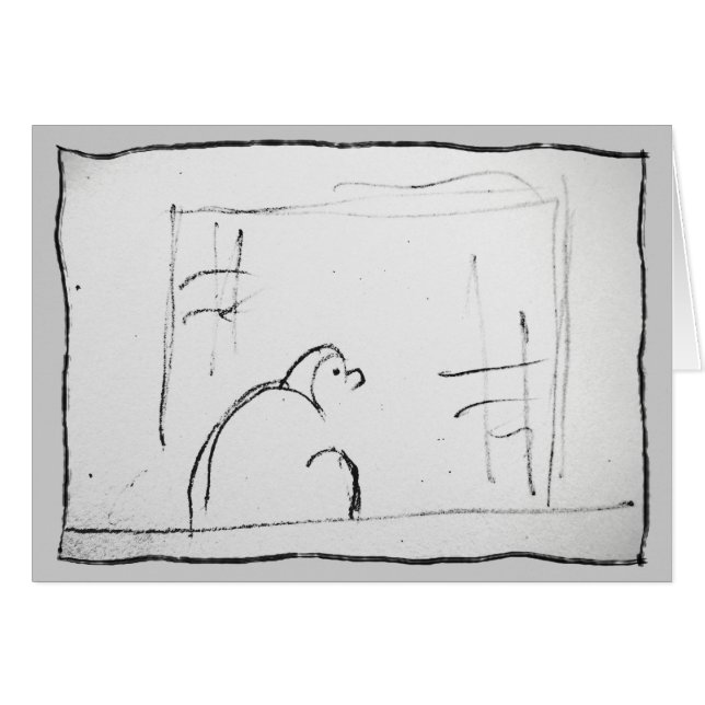 Meditera Daruma original- zenmålning Hälsningskort (Framsidan Horizontal)