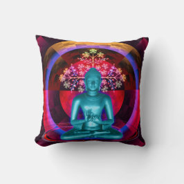 Meditera den blåttBuddha dekorativ kudde