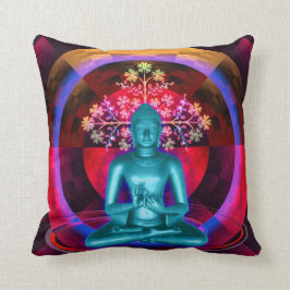 Meditera den blåttBuddha dekorativ kudde