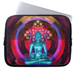 Meditera den blåttBuddha laptop sleeve