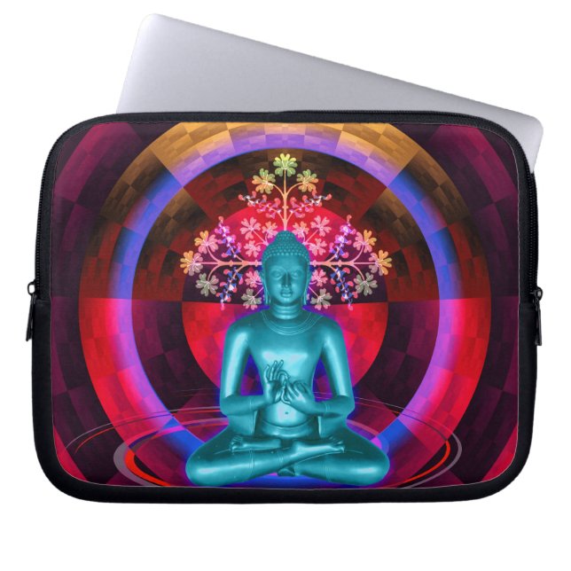 Meditera den blåttBuddha laptop sleeve (Framsidan)