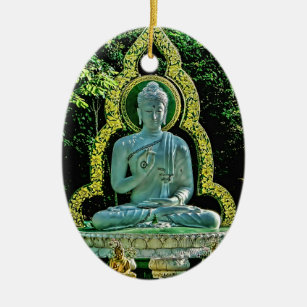 Meditera den Buddha prydnaden Julgransprydnad Keramik