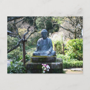 Meditera den Buddha statyn Vykort