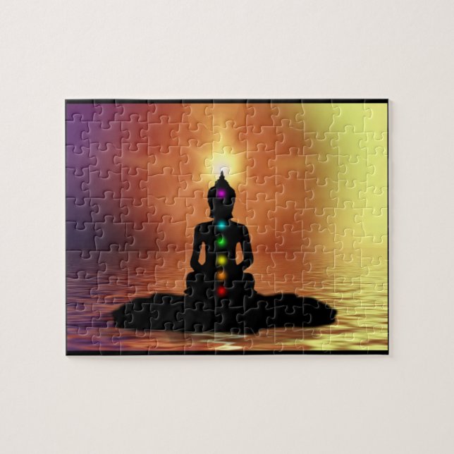 Meditera det Chakra pussel (Horisontell)