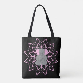 Meditera Elephant Yoga Mandala Design Tote Bag Tygkasse