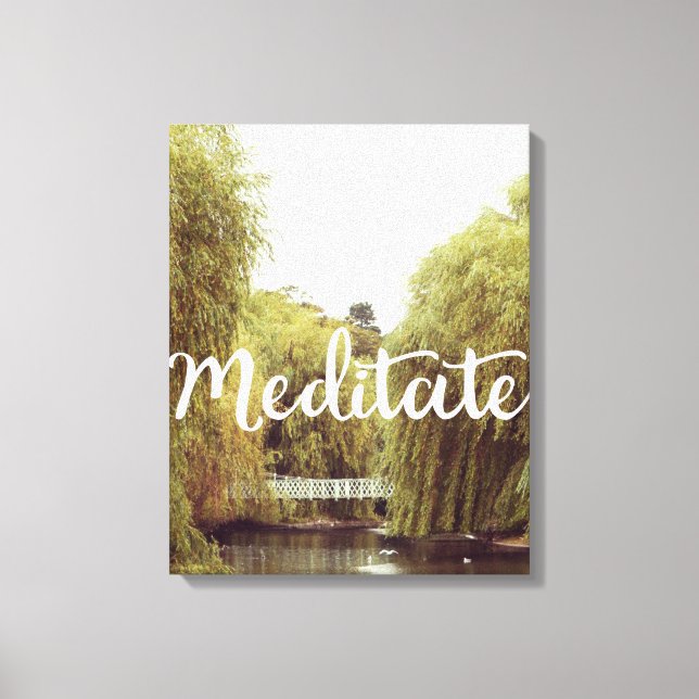 Meditera i parken inspirerande budskap canvastryck (Framsida)