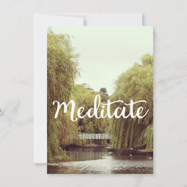 Meditera i parken inspirerande budskap inbjudningar (Baksida)