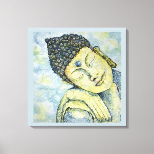 Meditera kanfas 24x24 för Buddha vattenfärgtryck Canvastryck