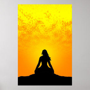 Meditera kvinnan poster