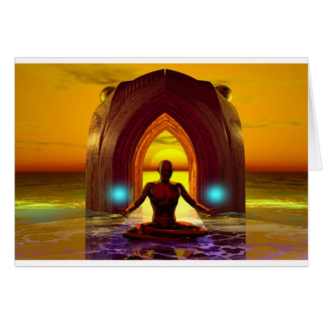 mediterande buddha hälsningskort (Framsidan Horizontal)