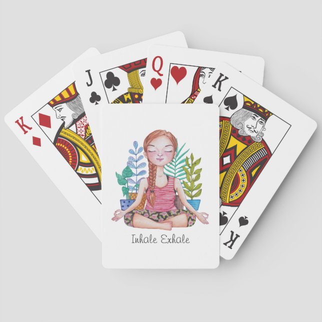 Mediterande flicka med växter casinokort (Baksidan)