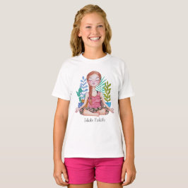 Mediterande flicka med växter t shirt